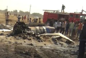 mig 21 crash near border in bikaner