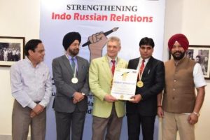 journalist op yadav honored with international award