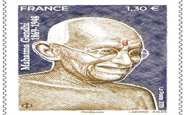 france release postal ticket of mahatma ganghi