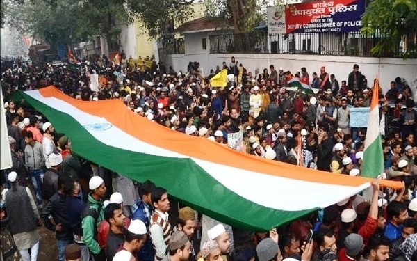 agitation on caa in delhi