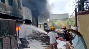 fire in chemical factory ricco industrial area udaipur 1