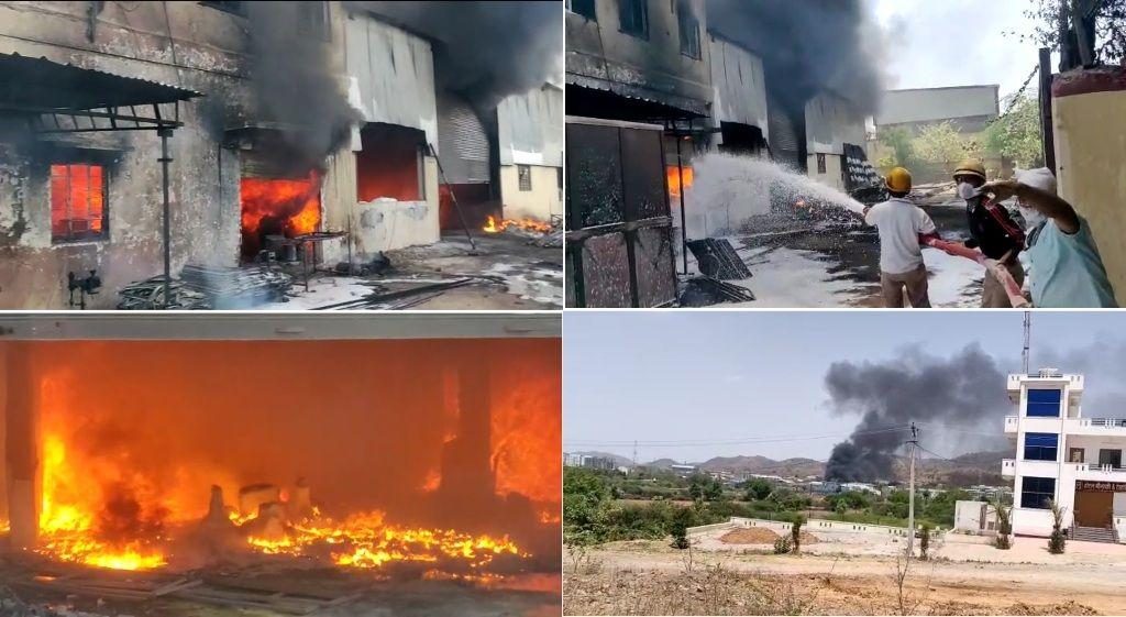 fire in chemical factory ricco industrial area udaipur