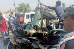 road car truck accident in churu 5 died with one gird child
