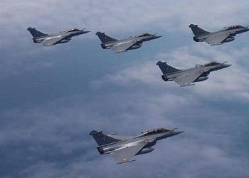 rafale entered in indian airspace india welcome with water salute