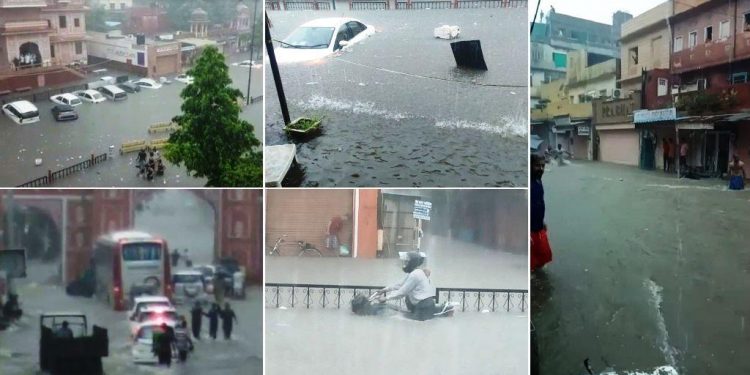 heavy rain in jaipur