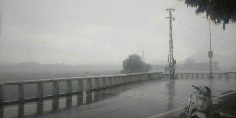 rain in udaipur today 28mm in udaipur city or maximum 72mm in jaisamand