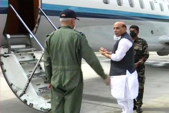 defence minister rajnath singh take off for russia