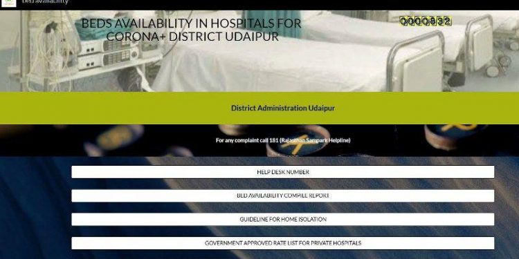 udaipur covid hospitals bed availability information website