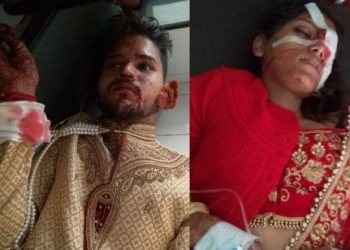 firing attack on bride and groom both are serious injured