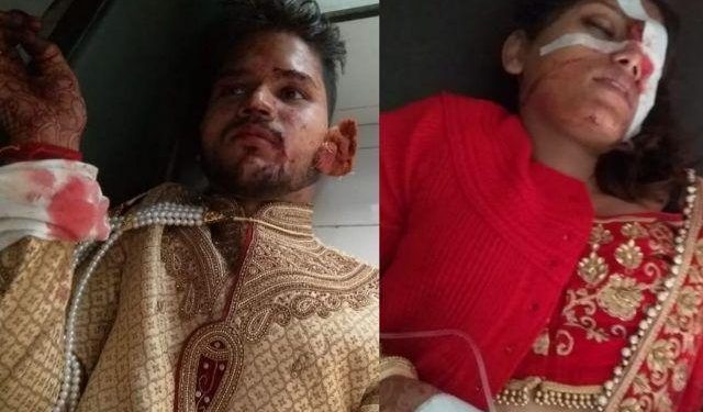 firing attack on bride and groom both are serious injured