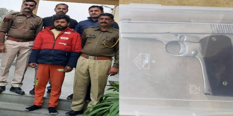 man arrested with illegal pistol in udaipur