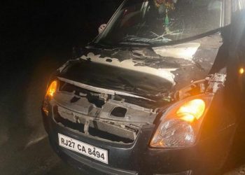 forest officer injured in car or trailer accident in udaipur
