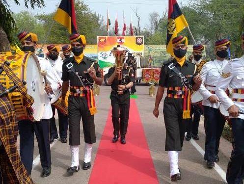 golden victory year 2021 victory flame Felicitaation ceremony at sri ganganagar army station - 1