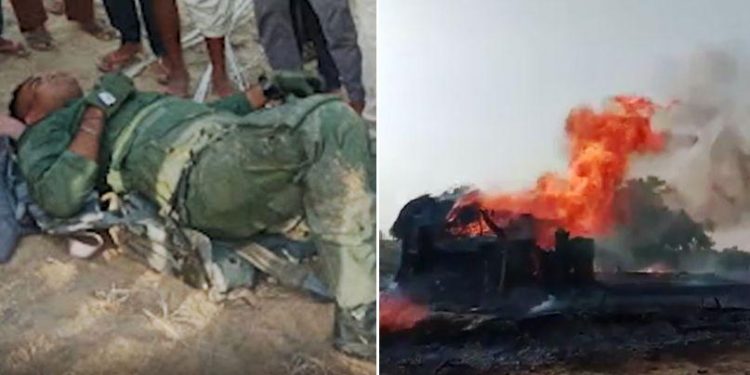 Mig 21 Bison fighter aircraft of the Indian Air Force crashed in barmer rajasthan during sortie