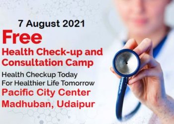 udaipur free health checkup camp in pacific city center madhuban on 7 august 2021