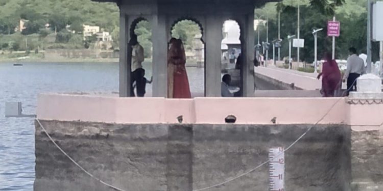 सवा आठ फीट हुआ फतेहसागर : मदार और स्वरूपसागर लिंक नहर से आवक जारी