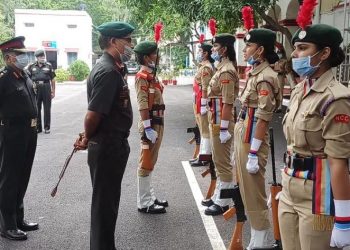 annual inspection of ncc 5 raj girls battalion in udaipur
