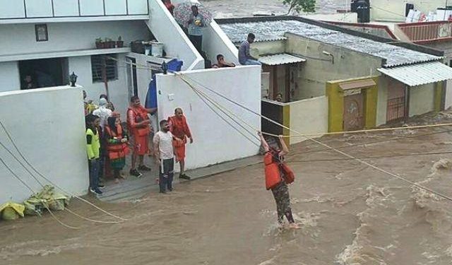 flood heavy rain in rajkot and jamnagar gujarat