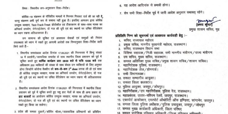 राजस्थान अनलॉक की नई गाइडलाइंस में  छूट बढ़ी : सभी दुकानें और मॉल्स रात 10 बजे तक खुल सकेंगे