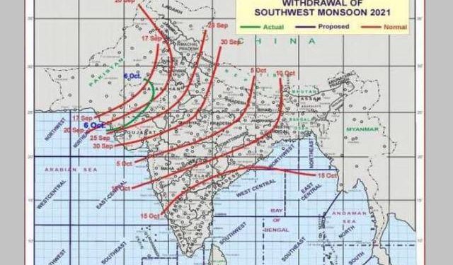 monsoon to withdrawal starts from rajasthan on 6 october 2021