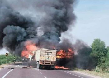 11 burnt to death in bus truck accident in Barmer Rajasthan