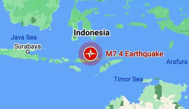 इंडोनेशिया में भूकंप : 7.4 की रही तीव्रता