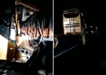 three died in bus accident at bassi jaipur agra highway