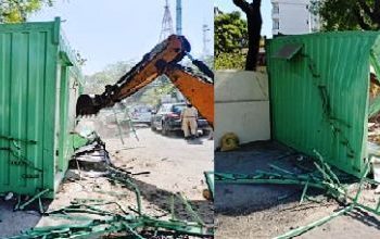 सरकारी जमीन पर कब्जे का नया तरीका :  निगम ने चलाया बुलडोजर