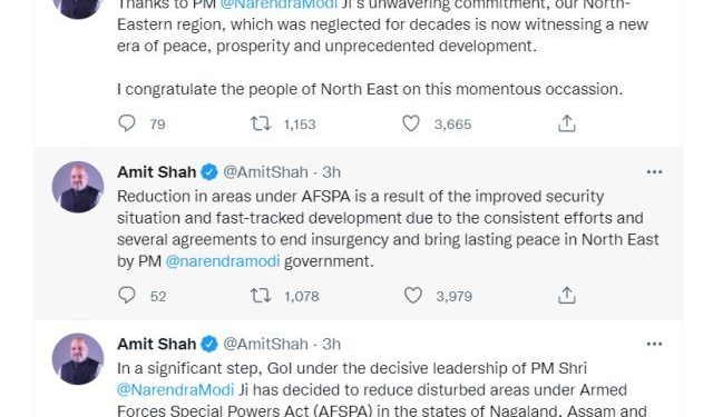 government removes afspa From some parts of manipur assam nagaland