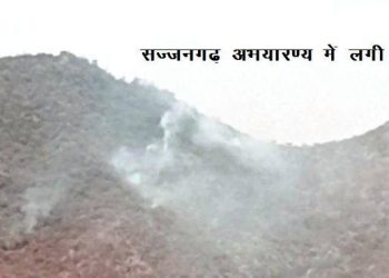 fire in sajjangarh senchuri hills udaipur collector calls helicopter to control fire