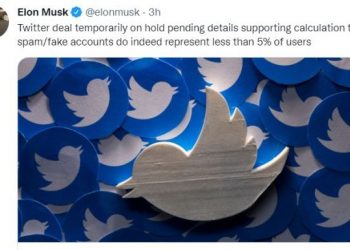 elon musk tweet his deal to buy twitter is on hold