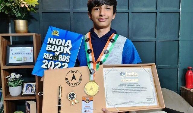 udaipur achievement 12 year old manas purohit create india book of records by solve 150 math question in 41 min 24 seconds