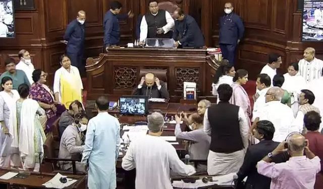 rajyasabha 19 mp suspended for a week