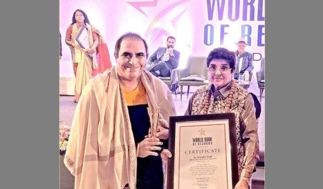 Dr Arvinder Singh created World Book of Records 2022 with 123 degree-diploma
