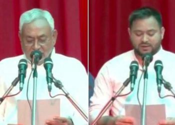 bihar politics nitish kumar takes oath as cm of and tejashwi yadav as deputy cm of bihar
