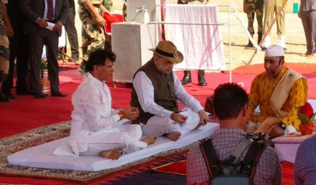 home minister amit shah reached tanot mata temple campus jaisalmer