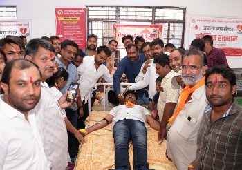651 units of blood donation in blood donation camp in rajsamand