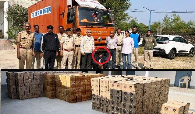 udaipur excise team seized illegal liquor container to going to surat for gujarat election