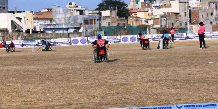 3rd national wheelchair cricket championship 2022 uttar pradesh and haryana teams reached in final match by narayan seva sansthan udaipur -2