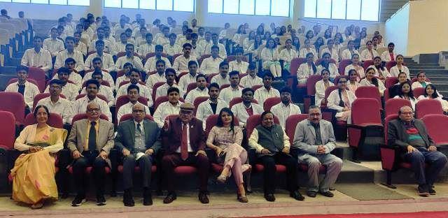 white coat ceremony in american international institute of medical sciences udaipur