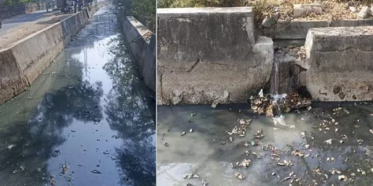 sewerage falling in madar nahar udaipur
