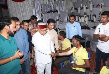Artificial limb distribution camp organized by Narayan Seva Sansthan in Bengaluru