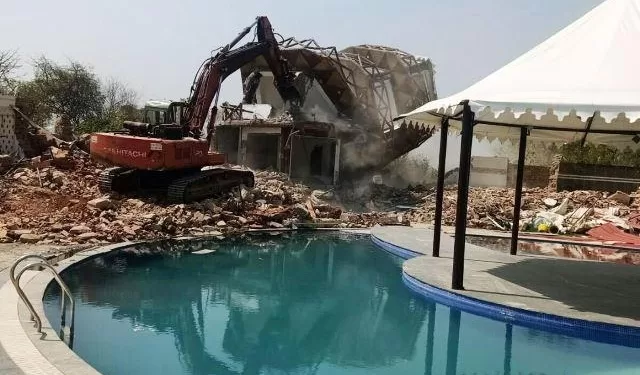udaipur uit dismental illegal construction of ASP Divya mittal resort in udaipur