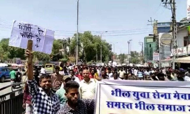 udaipur bheel samaj protest and demand capital punishment for accused of minor rape murder case mavli -2
