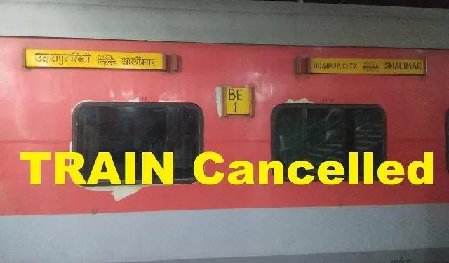 udaipur city udz to shalimar SHM train Cancelled due to kurmi tribal community andolan