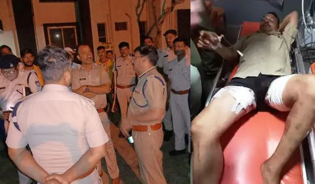 attack on chittorgarh police team si injured in neemuch mp