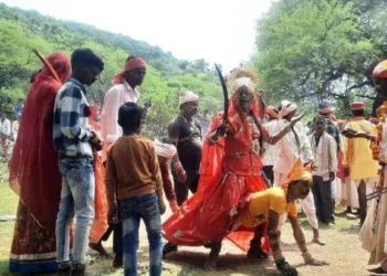 gavari celebration in udaipur mewar on janmashtami