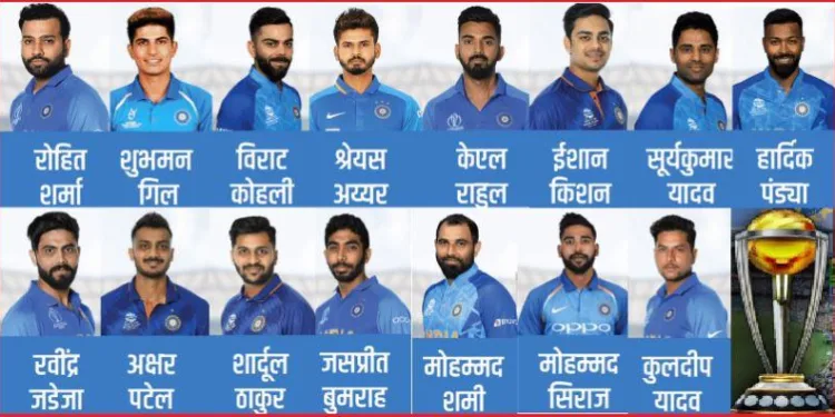icc odi world cup 2023 squad india BCCI declares Team India squad captain rohit sharma