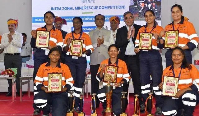 hindustan zinc first lady rescue team won runner up prize in mines rescue competition