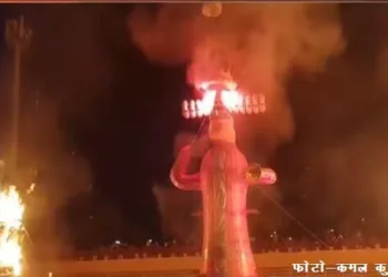 ravan dahan in gandhi ground udaipur on vijayadashami festival
